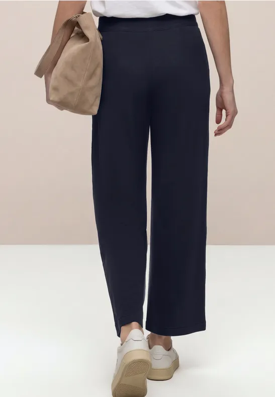 High Waist broek met wijde pijpen in Loose Fit deep blue