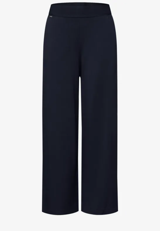 High Waist broek met wijde pijpen in Loose Fit deep blue
