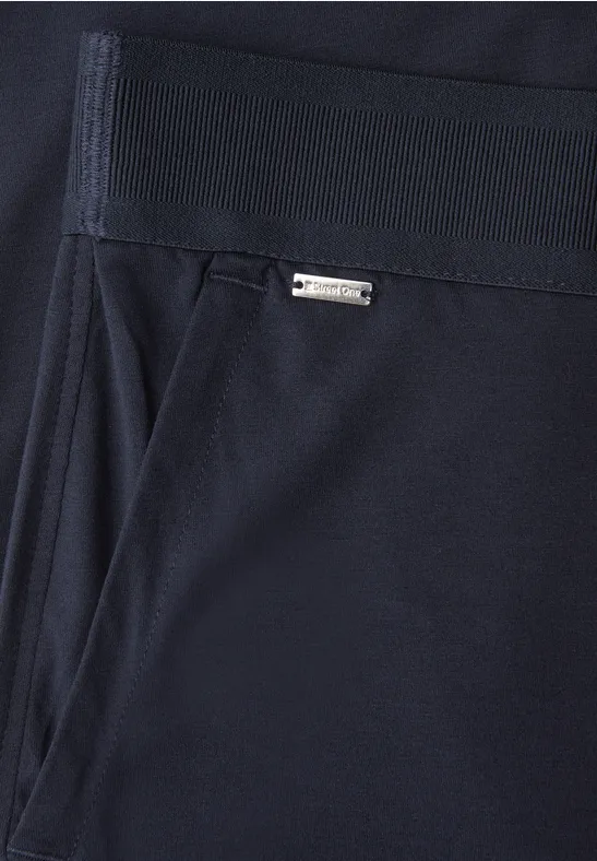 High Waist broek met wijde pijpen in Loose Fit deep blue