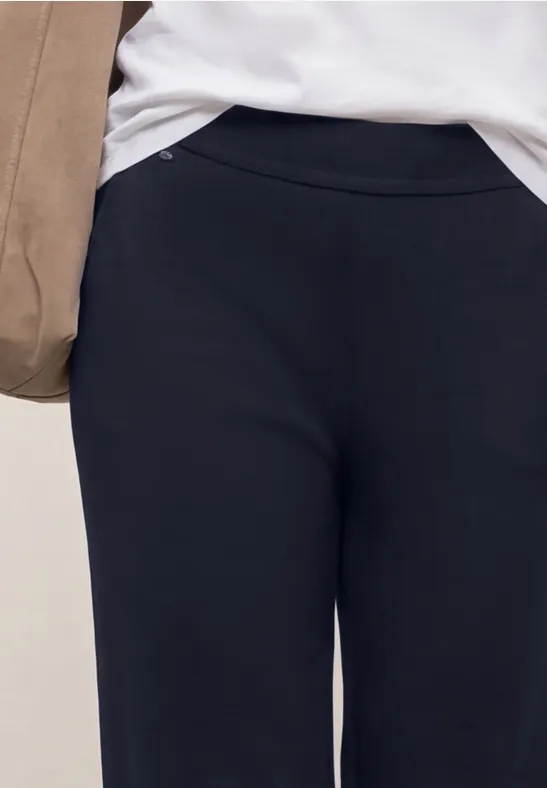 High Waist broek met wijde pijpen in Loose Fit deep blue