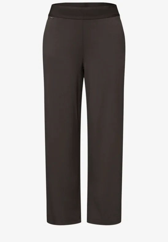 High Waist broek met wijde pijpen in Loose Fit deep earth