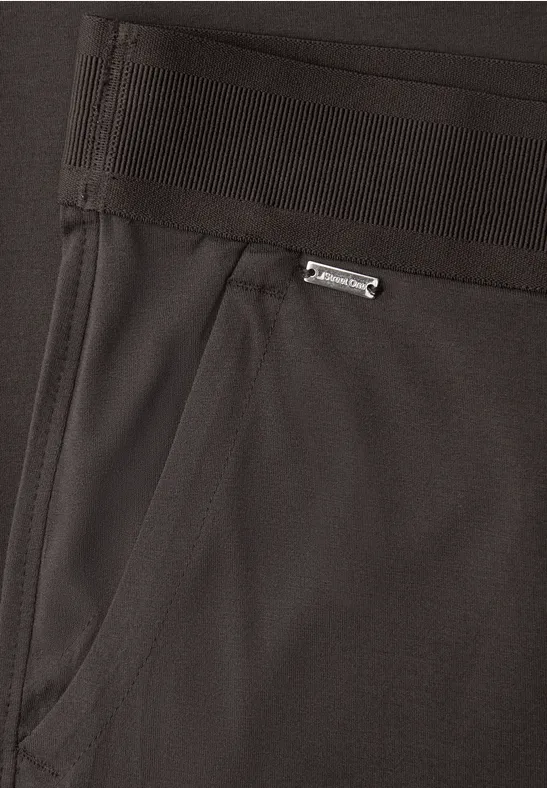 High Waist broek met wijde pijpen in Loose Fit deep earth