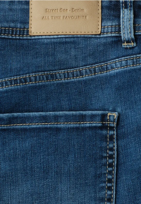 Mid Waist Slim Legs jeans in Slim Fit authentic dark blue wash