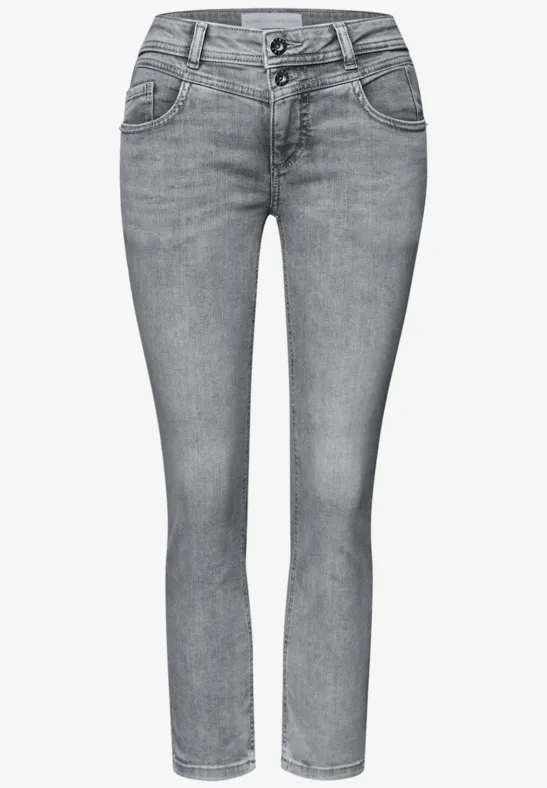 Jeans Mid Waist Slim Leg à la coupe Slim Fit light grey random wash