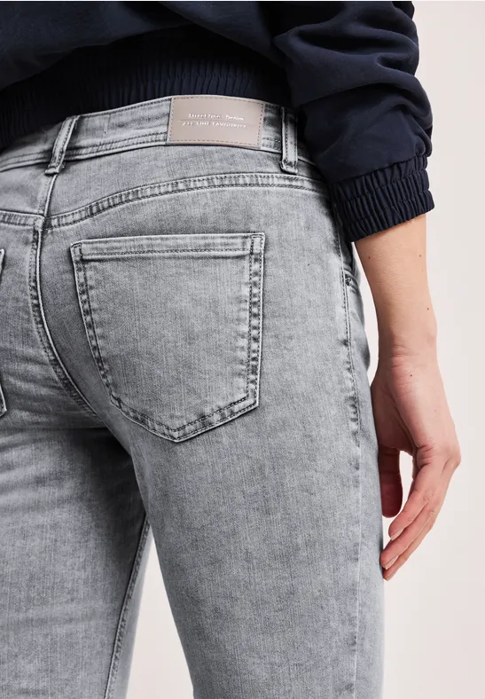 Jeans Mid Waist Slim Leg à la coupe Slim Fit light grey random wash