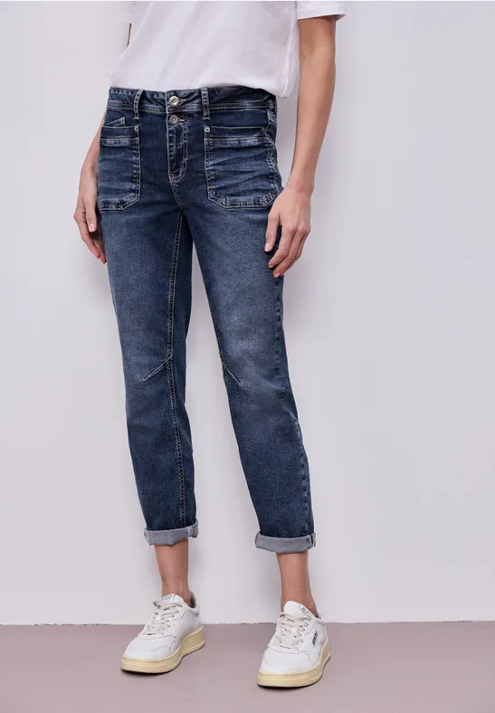 Boyfriend Jeans Dark blue washed