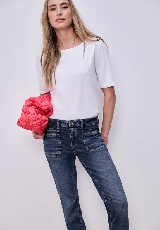 Boyfriend Jeans Dark blue washed