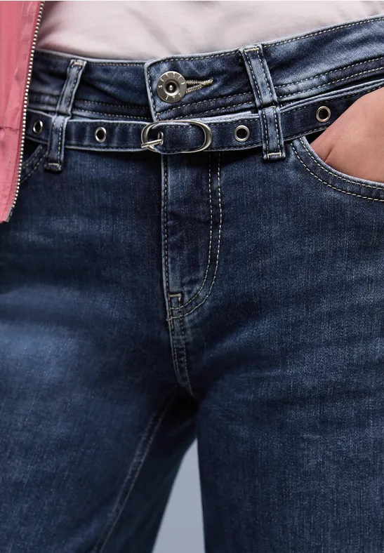 Wide Leg Jeans Medium Blue Soft washed