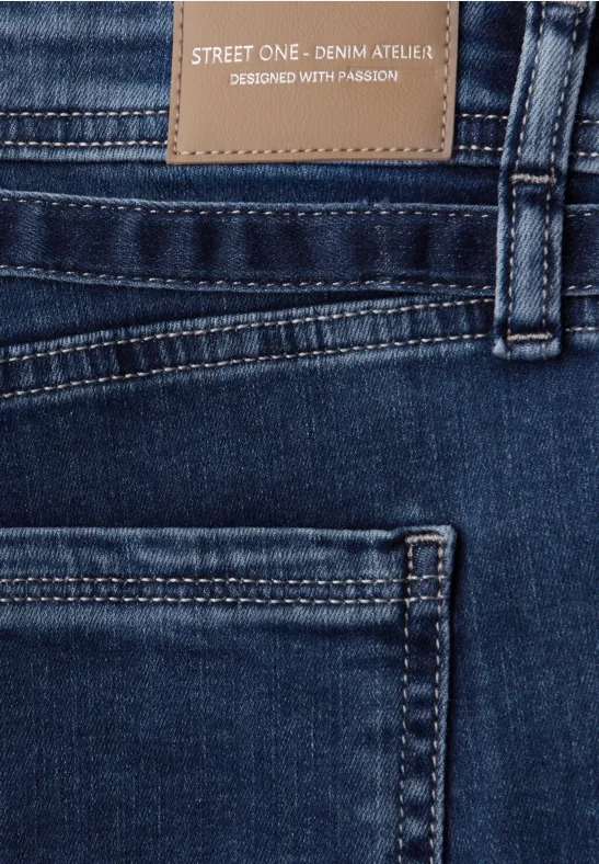 Wide Leg Jeans Medium Blue Soft washed