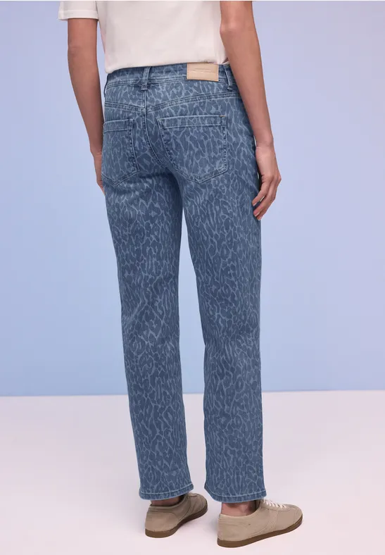 Straight Leg Jeans Mid Blue Leo Laser