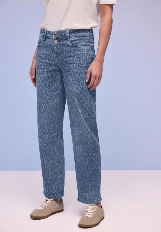 Straight Leg Jeans Mid Blue Leo Laser