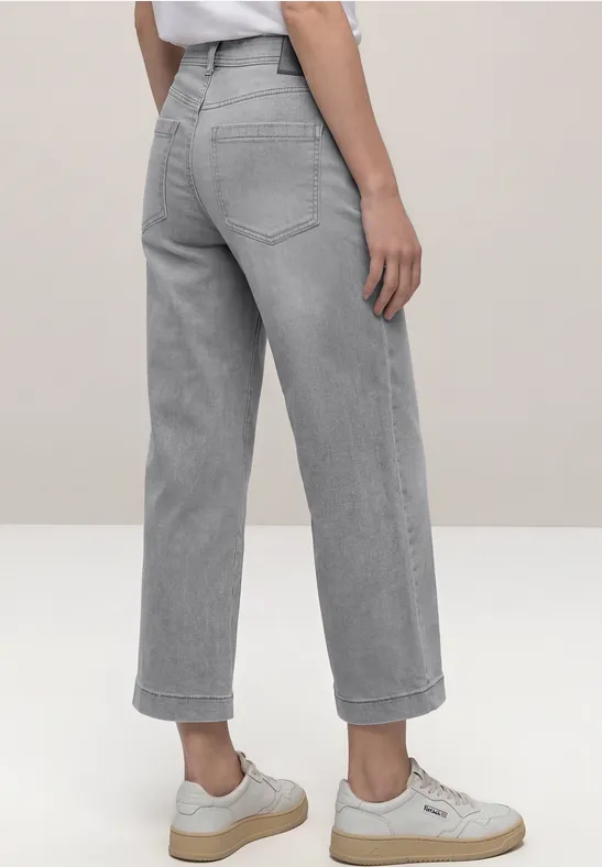 High Waist Wide Legs jeans in Loose Fit light grey wash