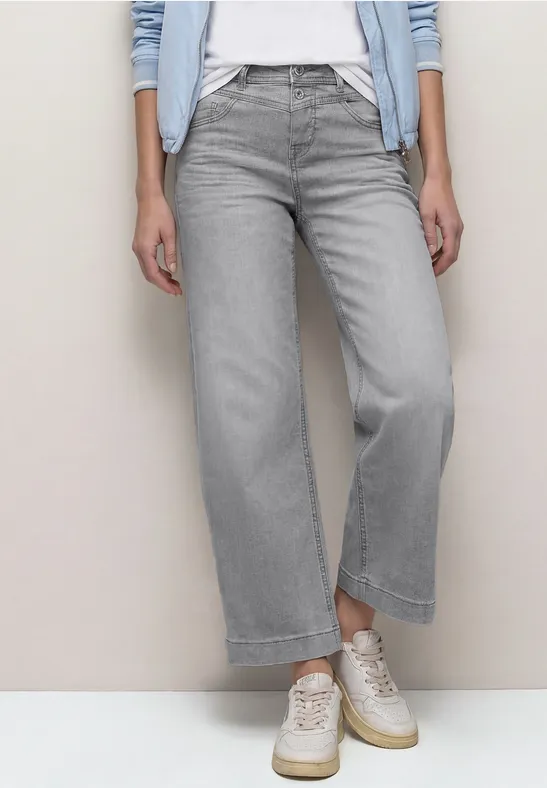 High Waist Wide Legs jeans in Loose Fit light grey wash