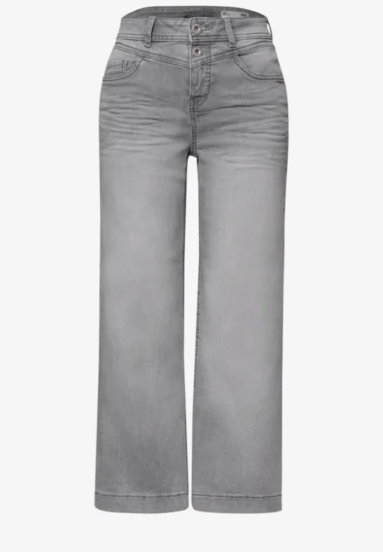 High Waist Wide Legs jeans in Loose Fit light grey wash