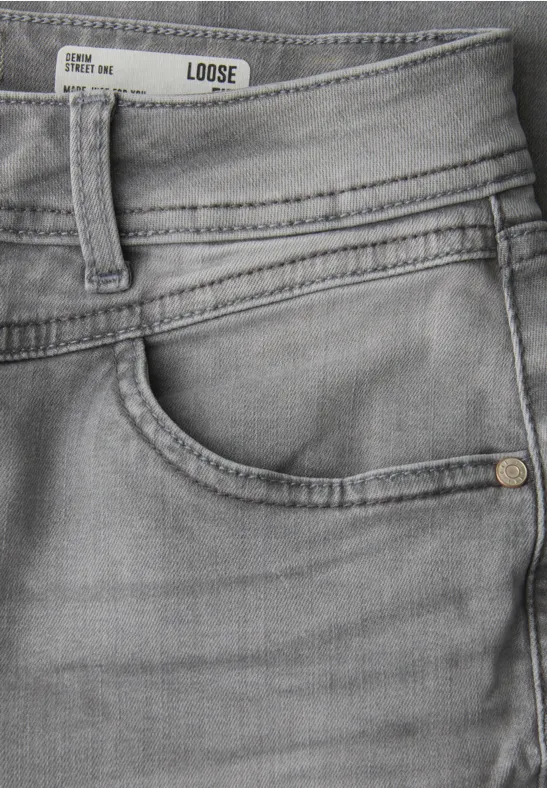 High Waist Wide Legs jeans in Loose Fit light grey wash