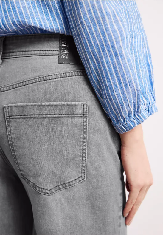 High Waist Wide Legs jeans in Loose Fit light grey wash