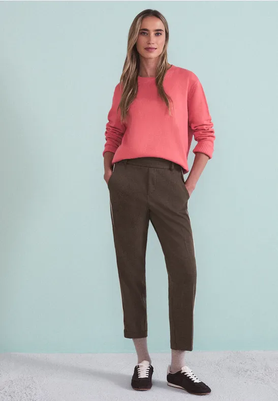 Broek met smalle pijpen molten earth