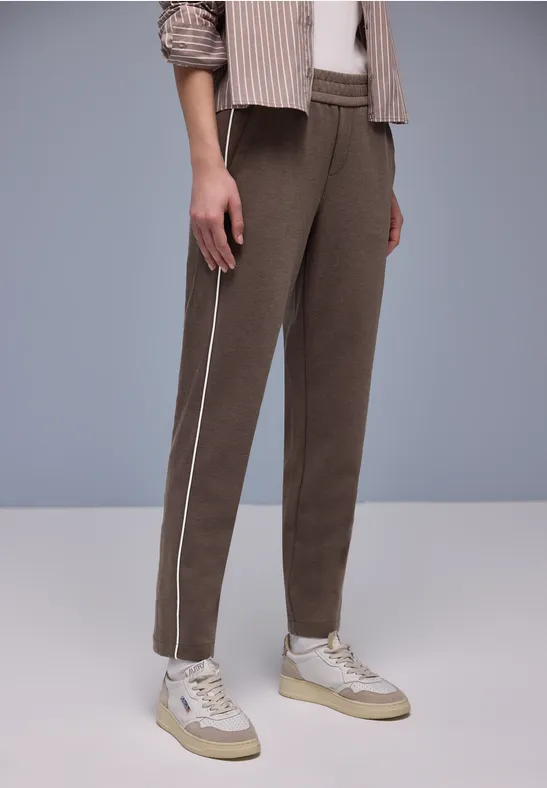 Broek met smalle pijpen molten earth