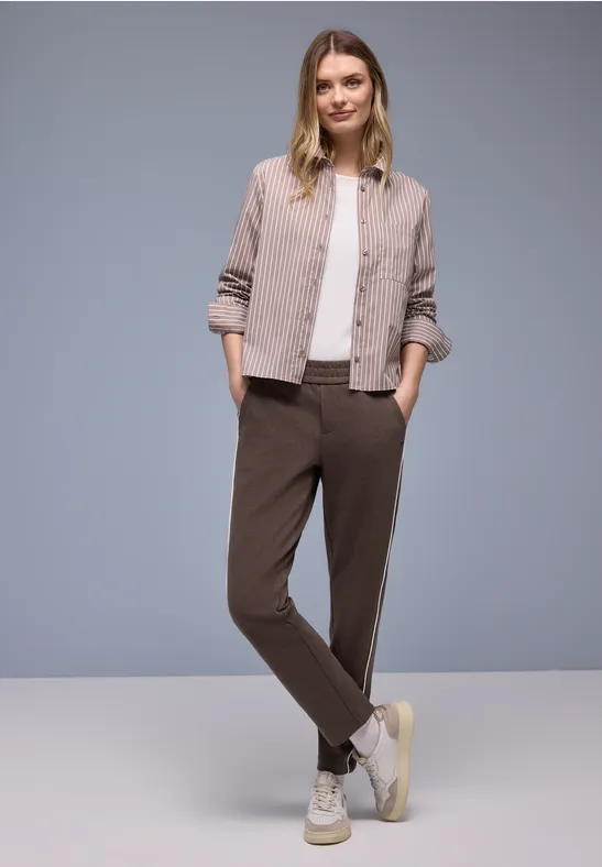 Broek met smalle pijpen molten earth