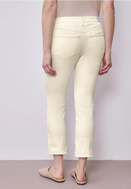 Jeans avec ourlet frangé ecru soft washed