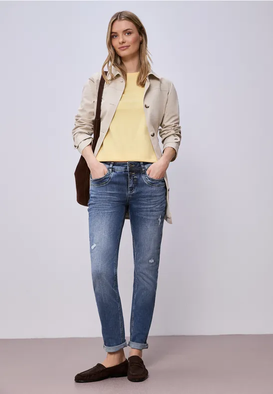 Jeans au look destroy indigo random washed