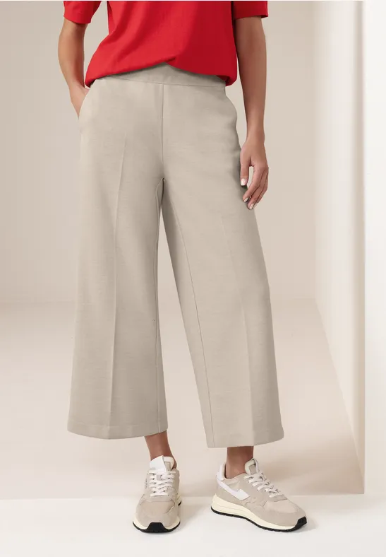 Pantalon High Waist Wide Leg en coupe décontractée cobble stone