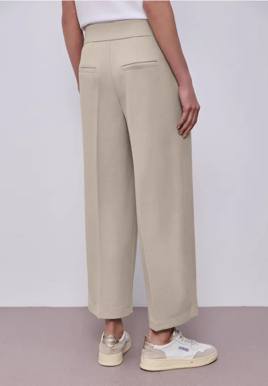 Pantalon High Waist Wide Leg en coupe décontractée cobble stone