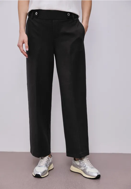 Wide Leg pantalon avec détail de boutons Black