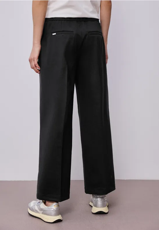Wide Leg pantalon avec détail de boutons Black