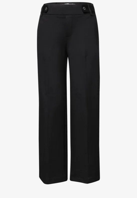 Wide Leg pantalon avec détail de boutons Black
