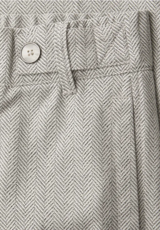 High Waist broek met Wide Legs en knoopdetail smoke beige