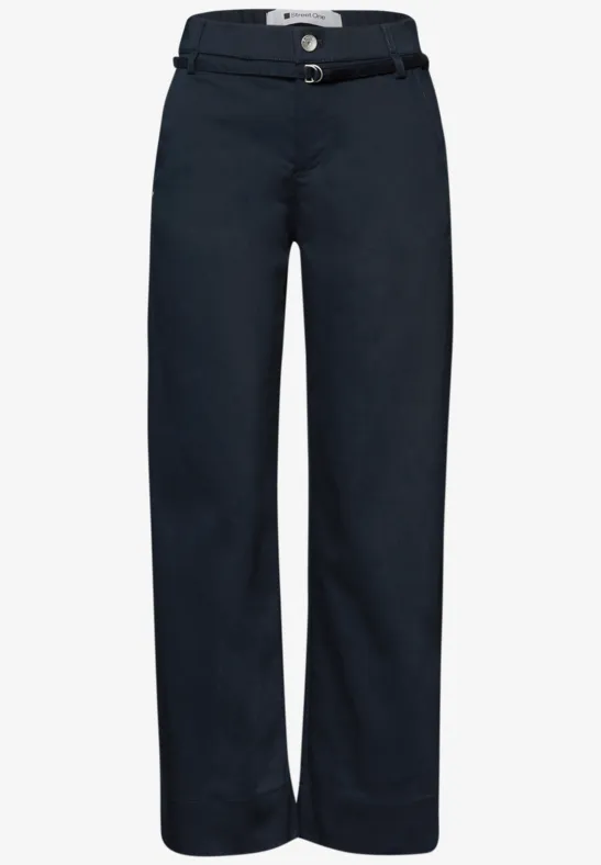 Straight Legs broek met riemdetail shadowed navy