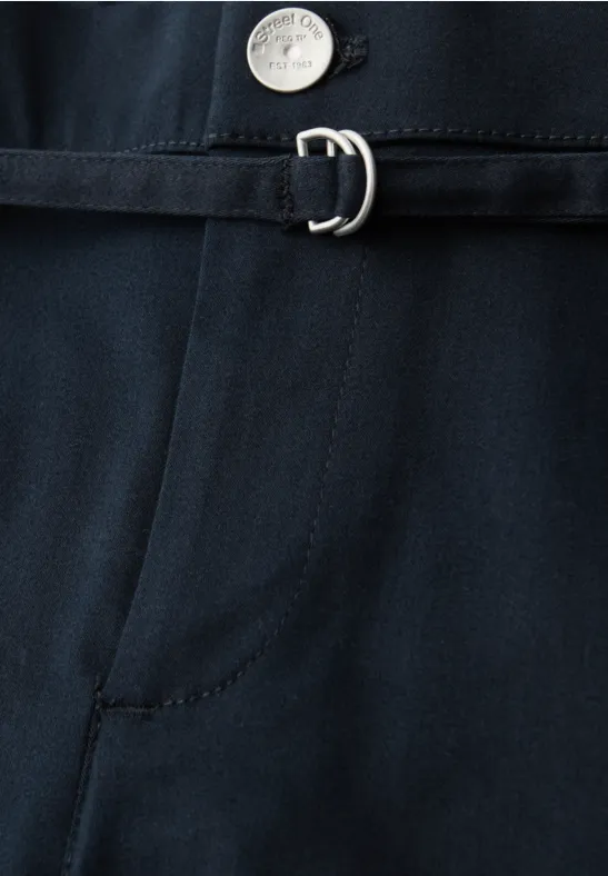 Straight Legs broek met riemdetail shadowed navy