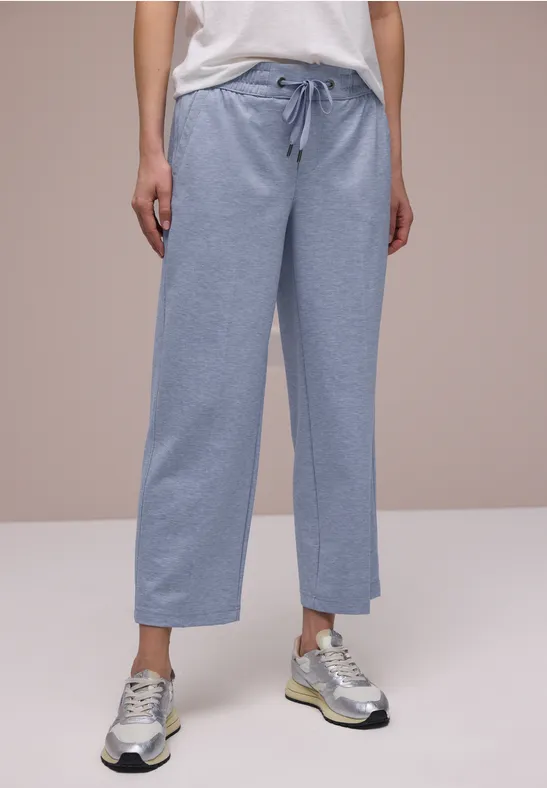 Wide Leg Hose mit Elastikbund country blue mel.