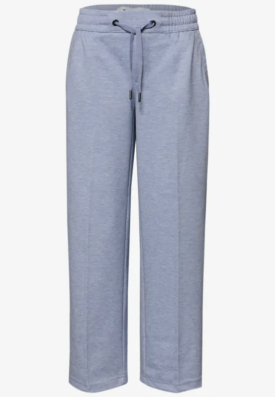 Wide Leg Hose mit Elastikbund country blue mel.