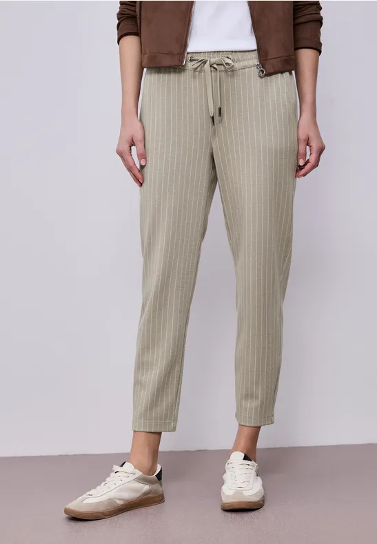 Straight Legs broek met strepen safari beige