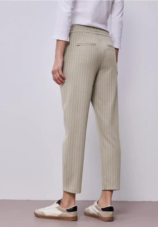 Straight Legs broek met strepen safari beige