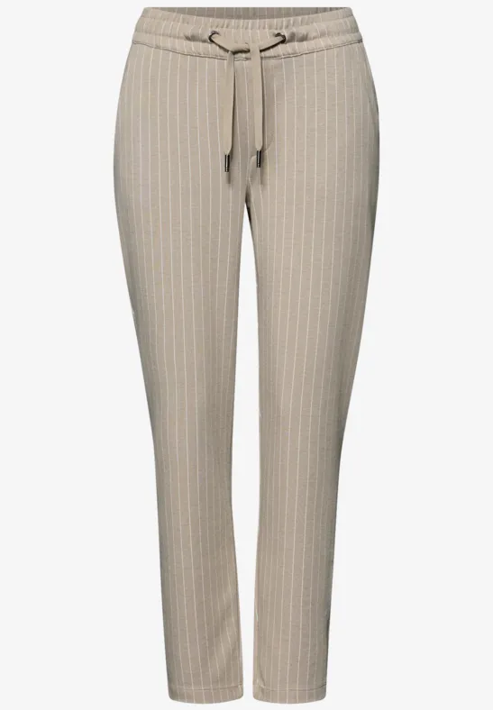 Straight Legs broek met strepen safari beige