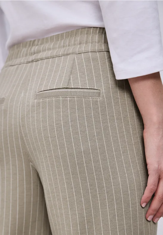 Straight Legs broek met strepen safari beige