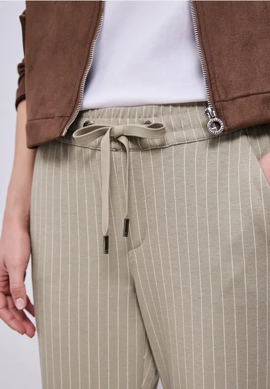 Straight Legs broek met strepen safari beige