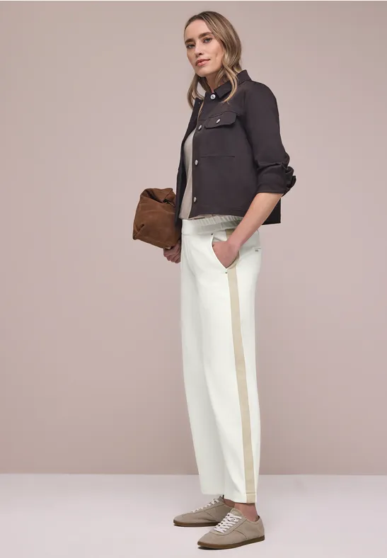 Pantalon Wide Leg à rayures gallon off white