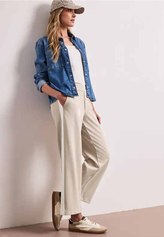 Pantalon Wide Leg à rayures gallon clay sand