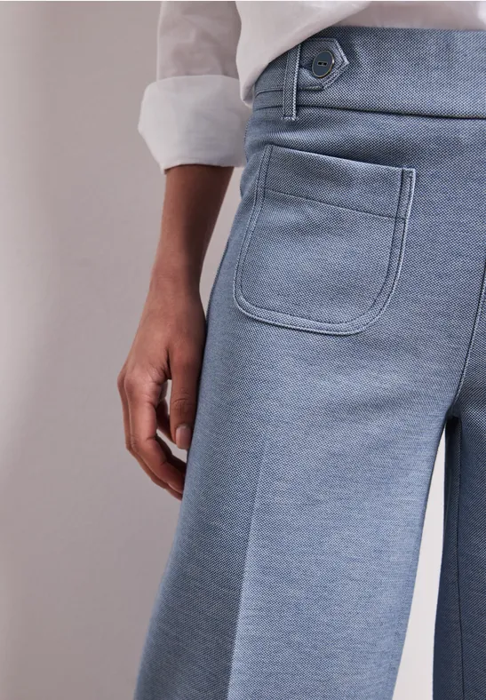 Wide Legs broek met knoopdetails hushed blue