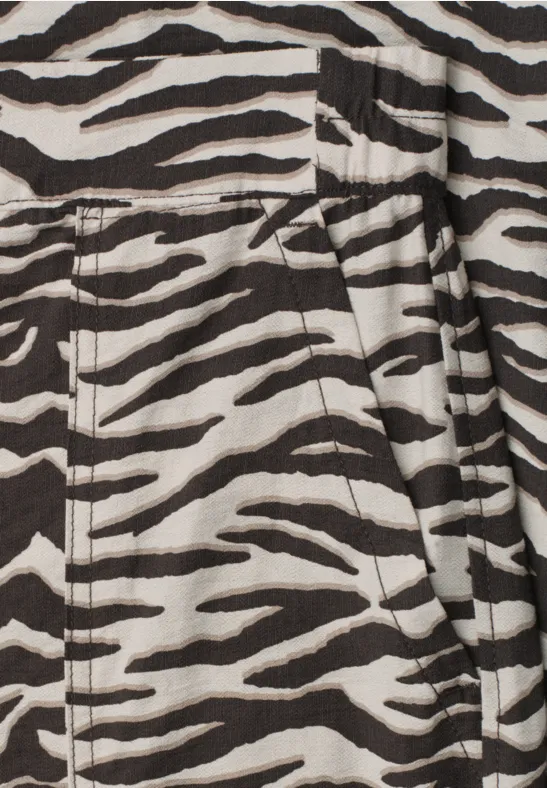 Wide Leg Hose im Loose Fit mit Animal Print espresso brown