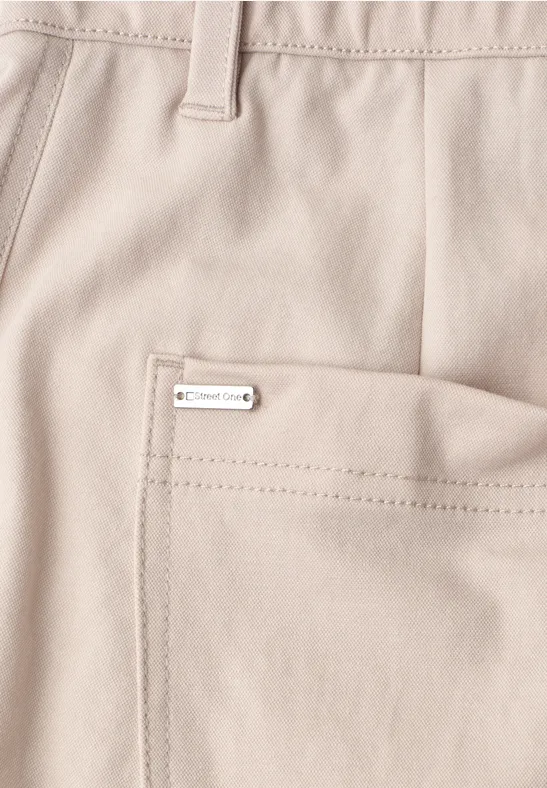 High Waist Barrel Leg Hose im Casual Fit clay sand