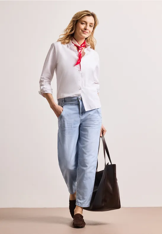 High Waist Barrel Leg  Jeans im Loose Fit Ultra Bleached Wash