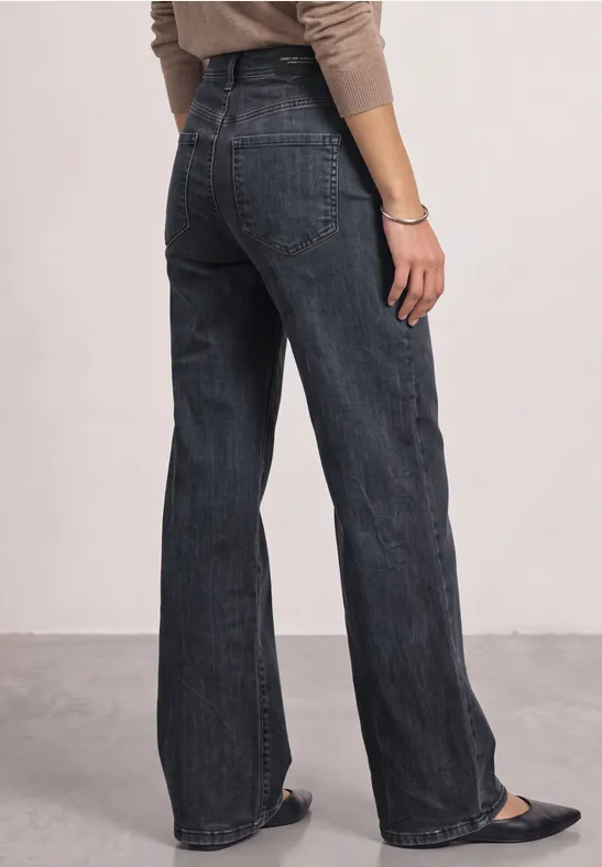 Street One Wide Leg Jeans mit Details am Bund EMEE