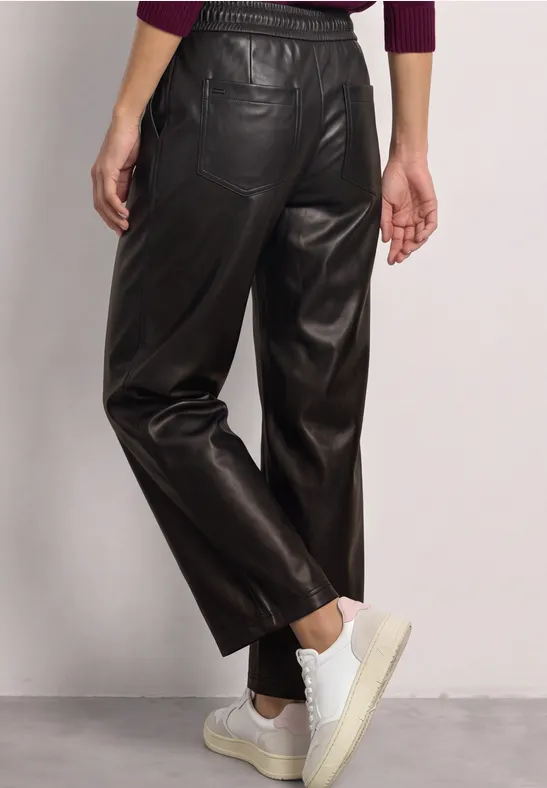 Street One Straight Leg Hose in Leder-Optik AMALIA