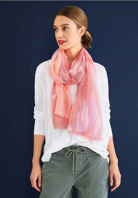 Sjaal in burnout-look fruity neon coral