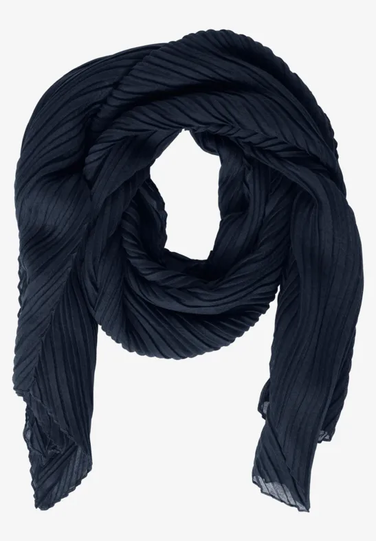 Écharpe plissée en couleur unie deep blue